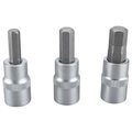 Performance Tool 3-Pc Brake Caliper Hex Bit Set Hex Bit Socket, W1336 W1336